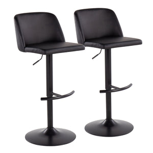 Toriano - Contemporary Adjustable Bar Stool With Rounded T Footrest (Set of 2) by Couch.com