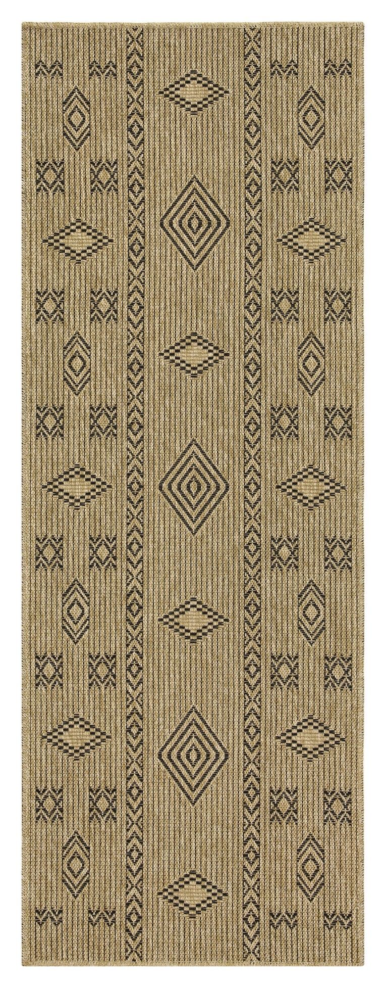 Earth - 2'7" X 7'3" Indoor, Outdoor Area Rug - Jute / Black by Couch.com
