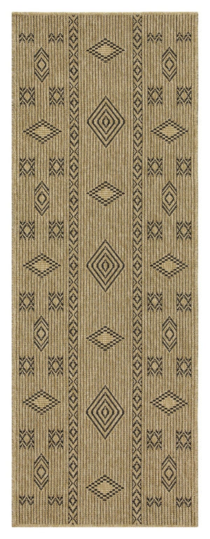 Earth - 2'7" X 7'3" Indoor, Outdoor Area Rug - Jute / Black by Couch.com