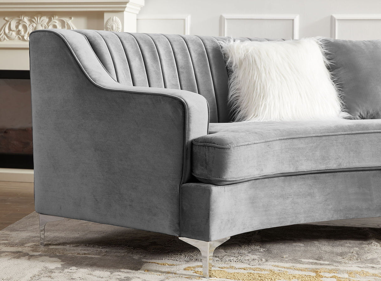 Velvet Curved Sofa by Couch.com