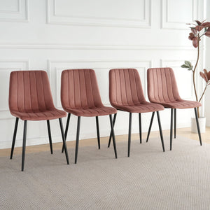 Dining Chair, Modern Kitchen Dining Chair With Cushion Back, Upholstered Side Chair With Coated Metal Legs, Family Kitchen Dining Room And Living Room (Set of 4 by Couch.com