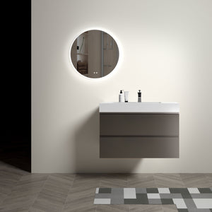 Alice - Bathroom Vanity With Sink, Large Storage Wall Mounted Floating Bathroom Vanity For Modern Bathroom, One-Piece Sink Basin Without Drain And Faucet by Couch.com