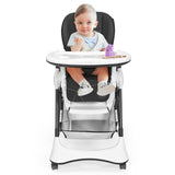 A-Shaped High Chair with 4 Lockable Wheels-Black