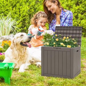 30 Gallon Deck Box Storage Container Seating Tools-Black