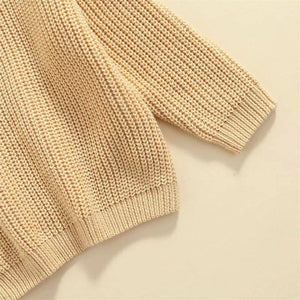 Girls' Solid Color Crew Neck Casual Sweater