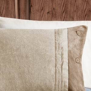 7 Piece Faux Suede Comforter Set Tan Queen