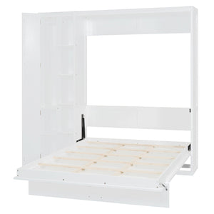 Murphy Wall Bed With Shelves, Wardrobe And LED Lights by Couch.com