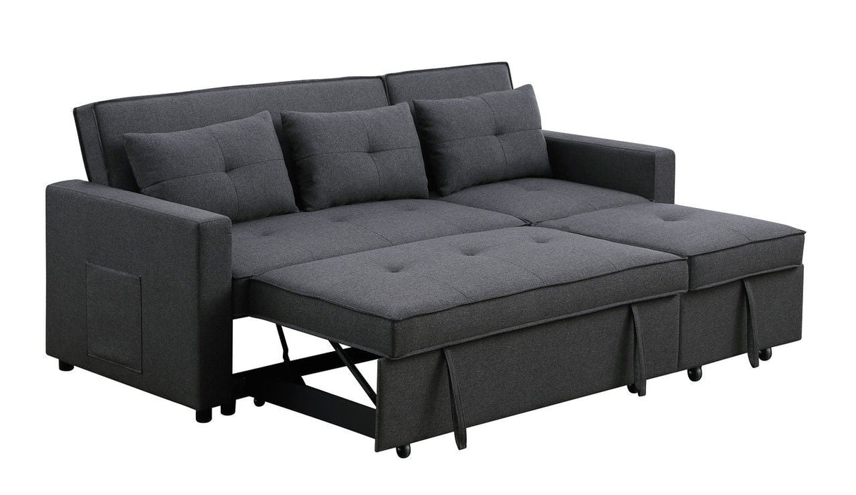 Zoey - Linen Convertible Sleeper Sofa With Side Pocket by Couch.com