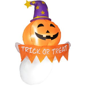 Inflatable Halloween Window Sticker Ghost with LED Lights – 41.3" Tall
