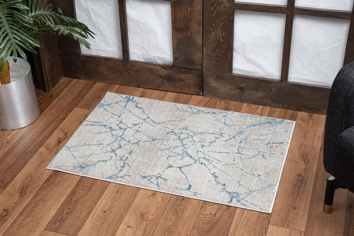 Elegance - 5'3" X 7'3" Area Rug - Blue, Polyester by Couch.com