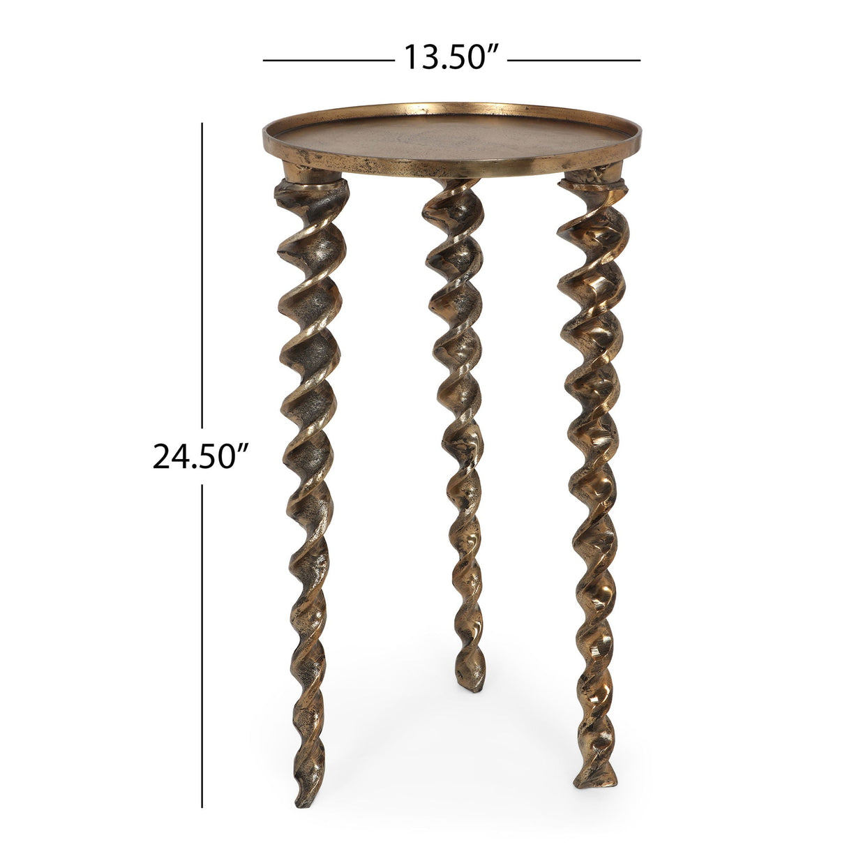 Bohemian Industrial Drill Table L - Antique Brass by Couch.com