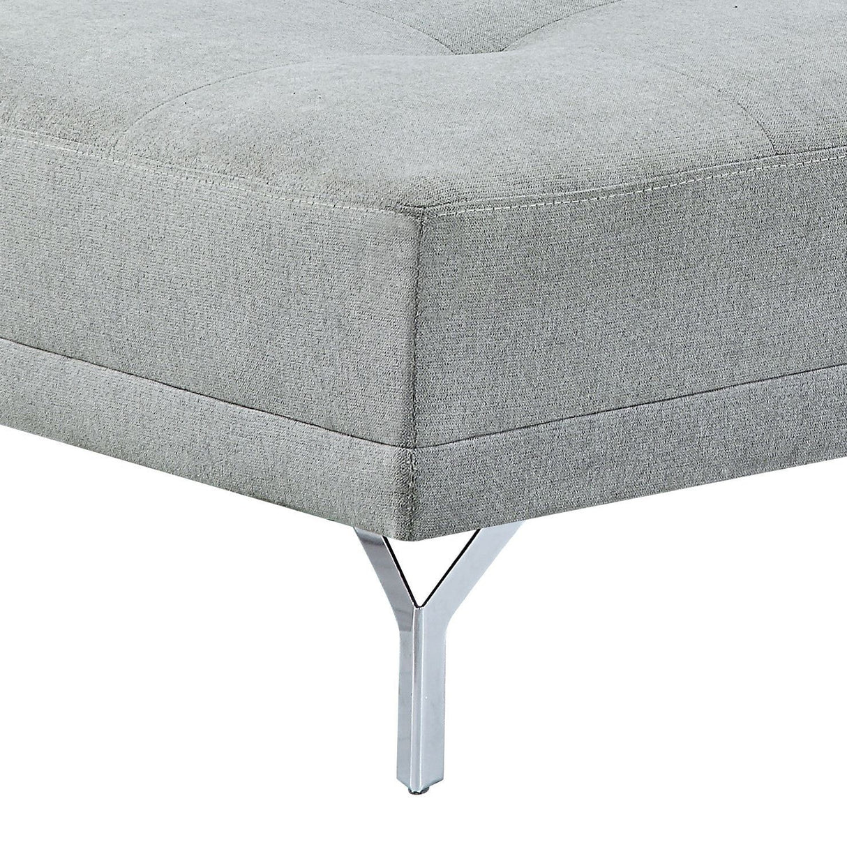 Quenti Gray Melange Velvet Sofa Bed with Pillow