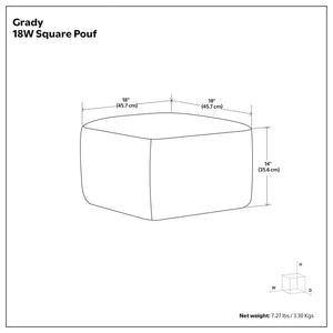 Grady - Handcrafted Square Pouf