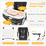 A-Shaped High Chair with 4 Lockable Wheels-Gray