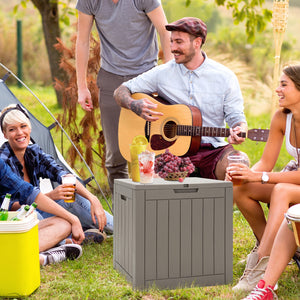 30 Gallon Deck Box Storage Container Seating Tools-Black