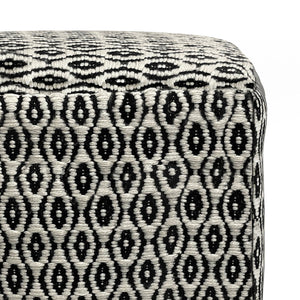Kiana - Square Woven Outdoor / Indoor Pouf - Black / White by Couch.com