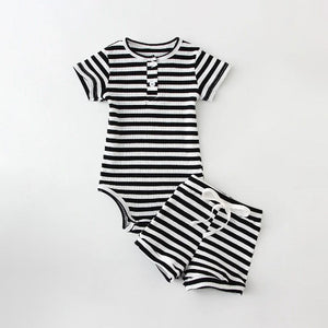 Two-piece Boys' Summer Round Neck Romper Suit
