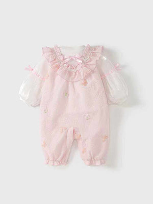 SpringAutumn One-Hundred-Day Romper Set For Baby Girls Full Moon