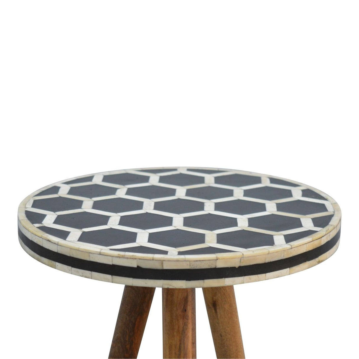 Inlay - Bone Tripod Stool - Beige / White by Couch.com