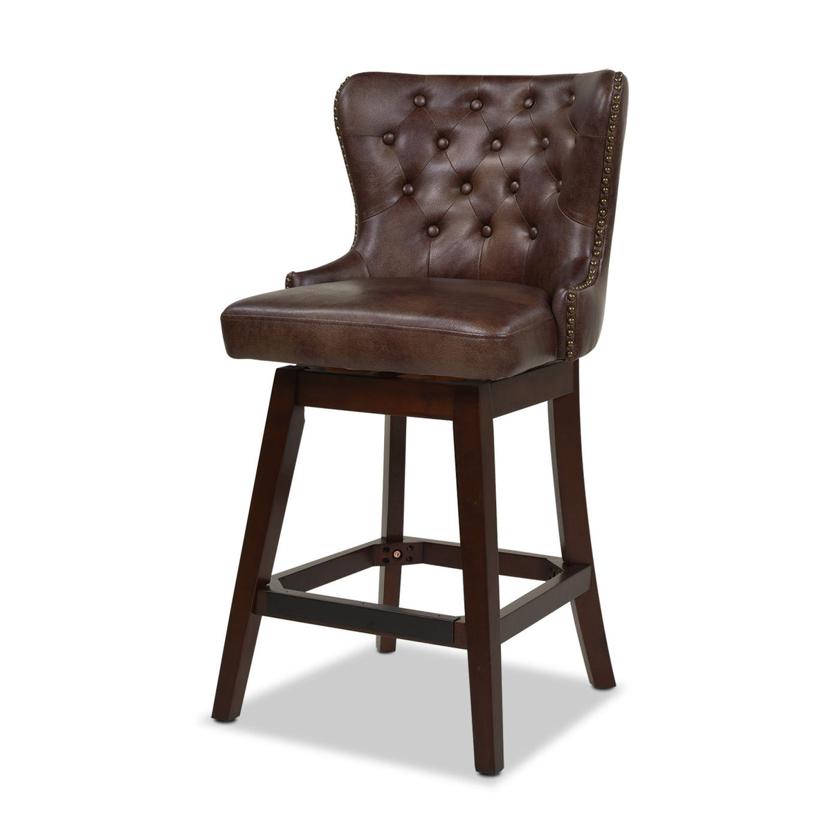 Holmes - Tufted High Back 360 Swivel Counter Height Barstool by Couch.com