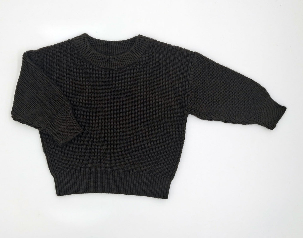 Infant Toddler Cotton Knitted Round Neck Base Sweater