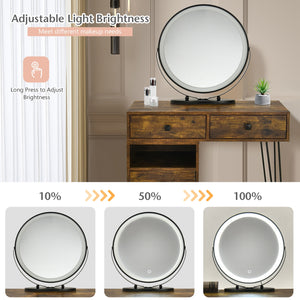 Modern Dressing Table with Storage Cabinet-Black