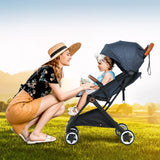Lightweight Aluminium Frame Baby Stroller with Net-Beige