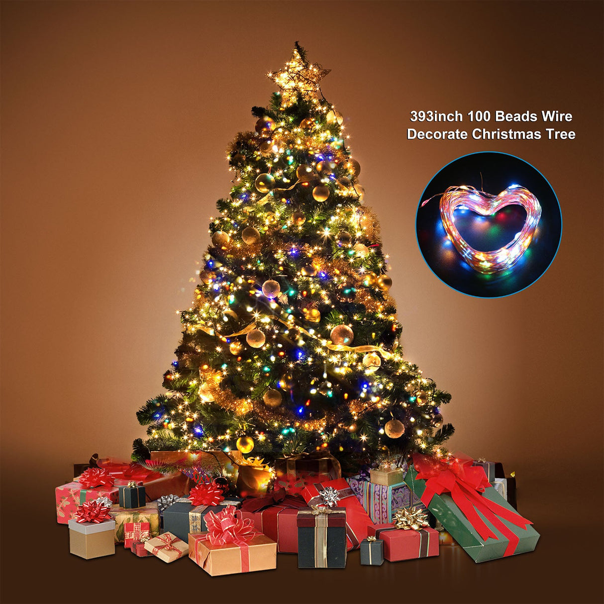 100 LEDs Solar String Lights Outdoor by DirectDeals