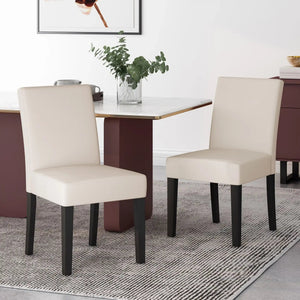 Contemporary Dining Chair With Upholstered Seating and Tapered Legs