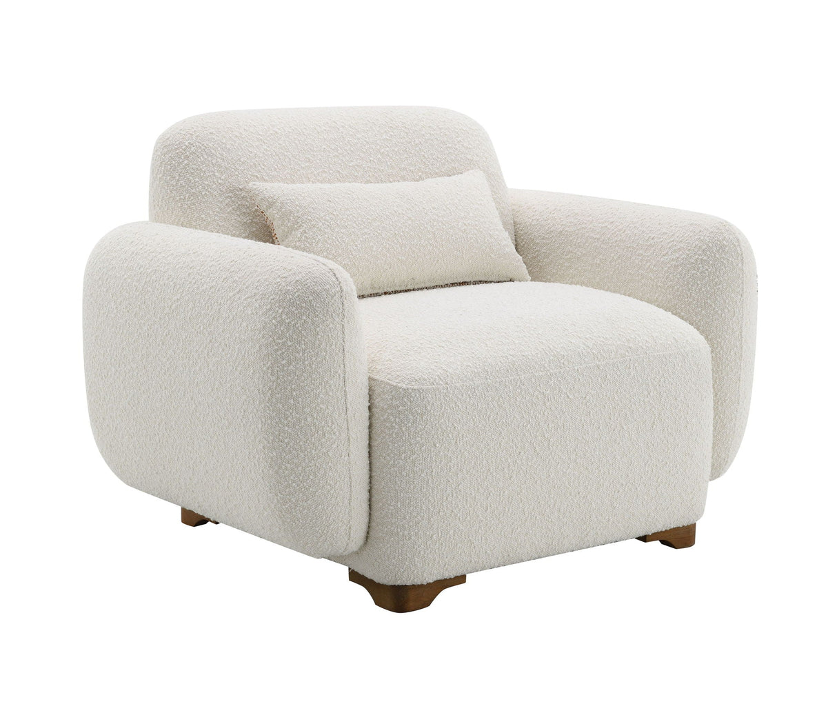Darius - Boucle Accent Chair With 1 Toss Pillow - Beige by Couch.com