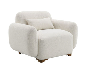 Darius - Boucle Accent Chair With 1 Toss Pillow - Beige by Couch.com