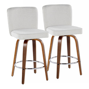Henry - Contemporary Fixed Height Counter Stool With Swivel With Round Footrest (Set of 2) by Couch.com