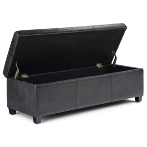 Avalon - Storage Ottoman Bench - Distressed Black by Couch.com