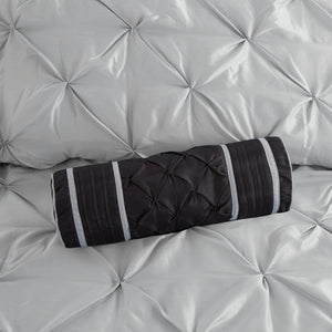 7 Piece Tufted Comforter Set Grey Full