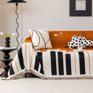 Cozy Chenille Dynamic Notes Sectional Couch Cover Blanket, Perfect Couch Throw Covers for Pets