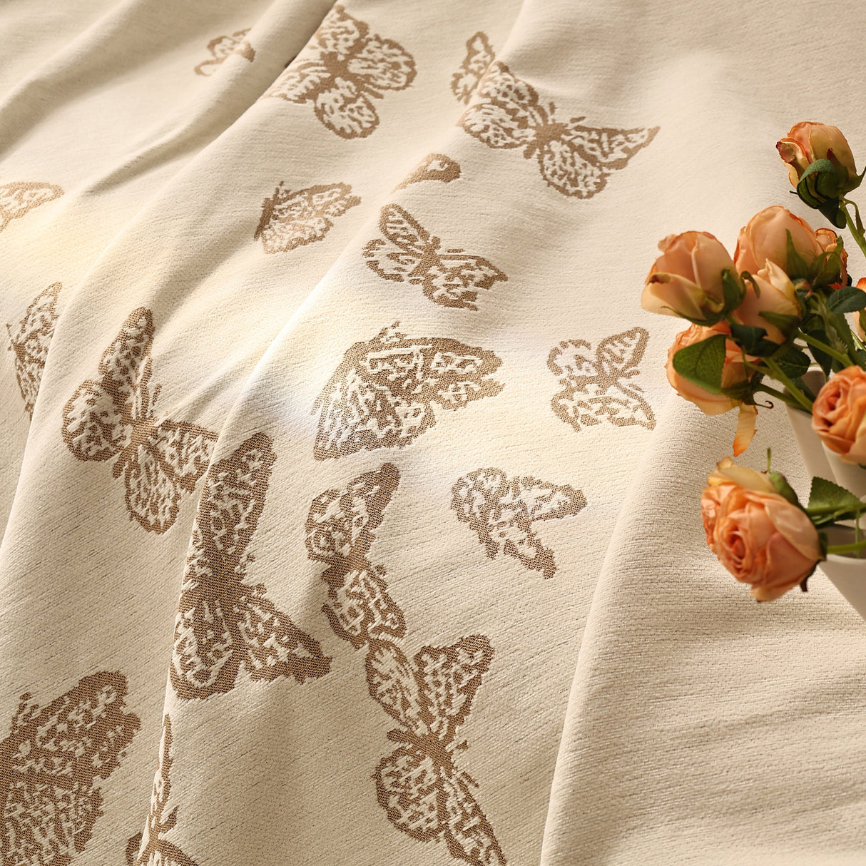 Butterfly Jacquard Soft Couch Blankets Cover for Couch Reversible Modern Sofa Slipcover Throw Covers