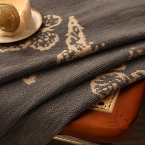 Butterfly Jacquard Soft Couch Blankets Cover for Couch Reversible Modern Sofa Slipcover Throw Covers