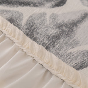 Botanical Sofa Cover with Chiffon Skirt, Floral Couch Throw Blanket for All-Season