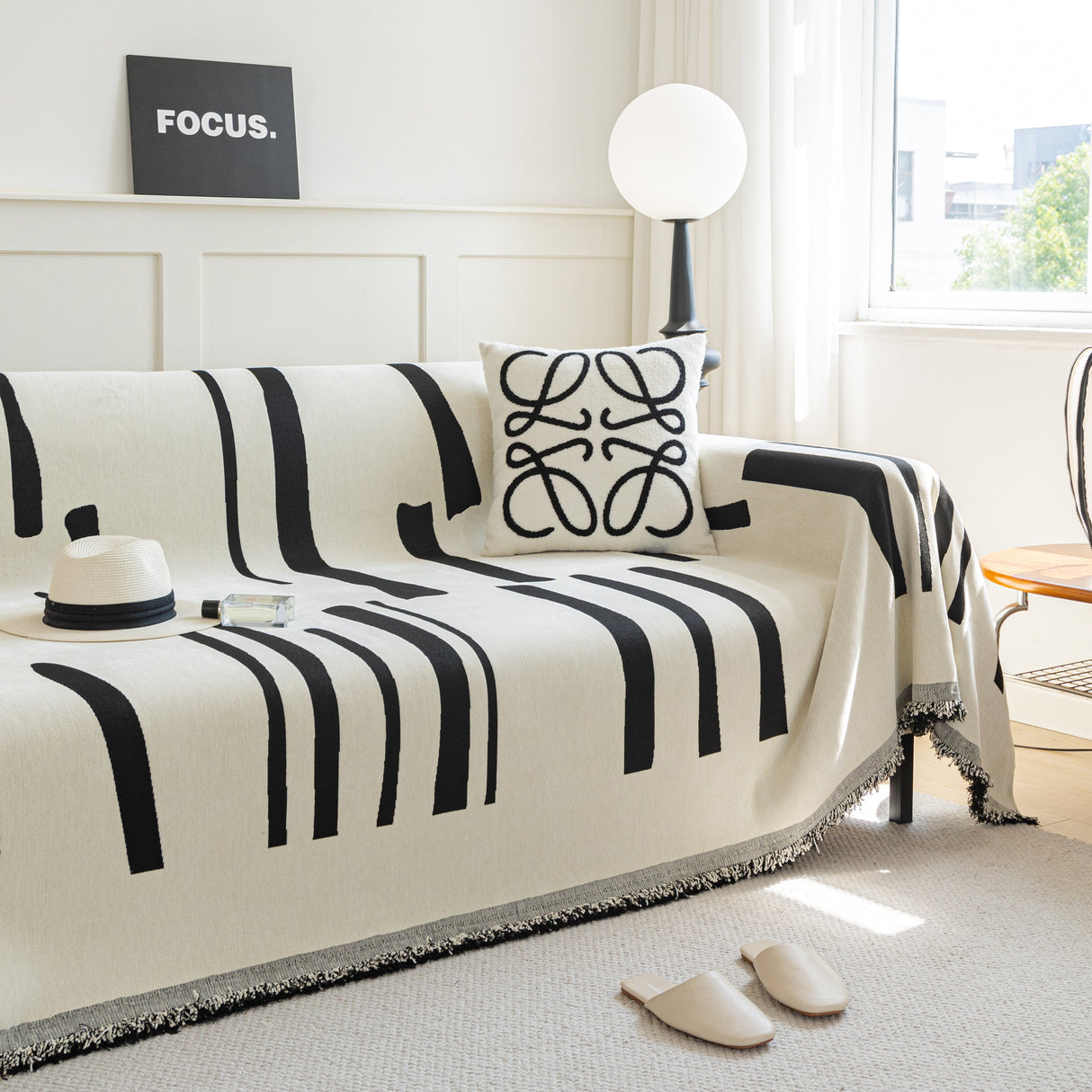 Soft Cozy Chenille Throw Cover for Couch with Tassel Accents, Dustproof Soft Throws for Sofa