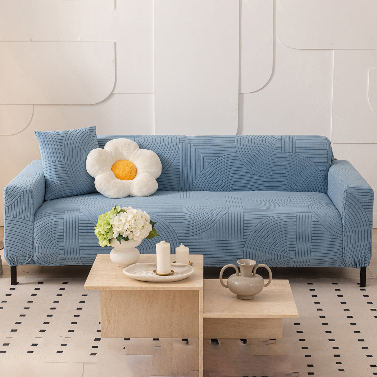 Fleece Stretch Sofa Slipcover Washable Soft Spandex Couch Cover Furniture Protector