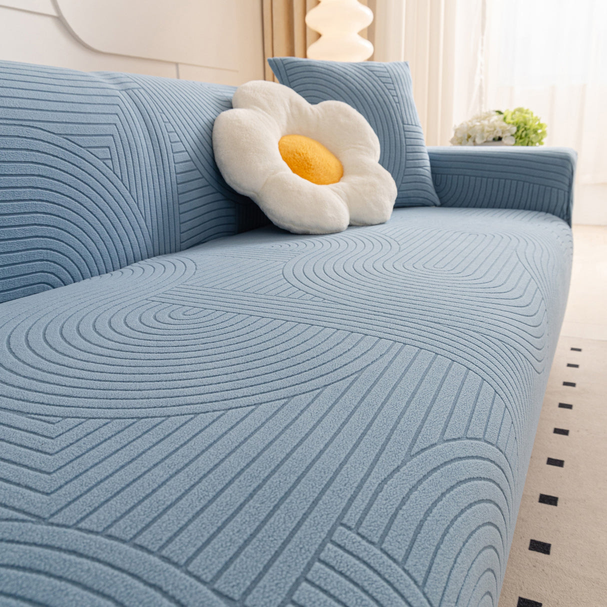 Fleece Stretch Sofa Slipcover Washable Soft Spandex Couch Cover Furniture Protector