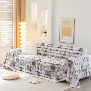 Thick Faux Fur Couch Cover Fluffy Fuzzy Warm Washable Furniture Protector for Kids Pets