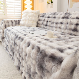 Thick Faux Fur Couch Cover Fluffy Fuzzy Warm Washable Furniture Protector for Kids Pets