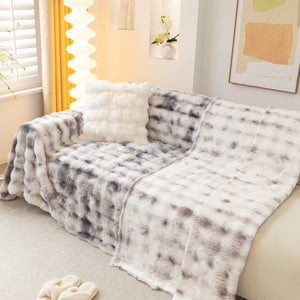 Thick Faux Fur Couch Cover Fluffy Fuzzy Warm Washable Furniture Protector for Kids Pets