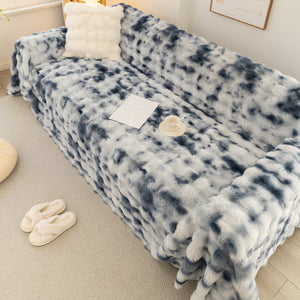 Thick Faux Fur Couch Cover Fluffy Fuzzy Warm Washable Furniture Protector for Kids Pets