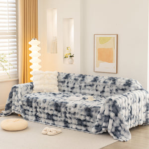 Thick Faux Fur Couch Cover Fluffy Fuzzy Warm Washable Furniture Protector for Kids Pets