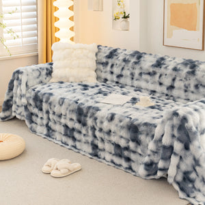 Thick Faux Fur Couch Cover Fluffy Fuzzy Warm Washable Furniture Protector for Kids Pets