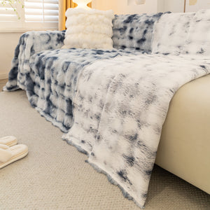 Thick Faux Fur Couch Cover Fluffy Fuzzy Warm Washable Furniture Protector for Kids Pets