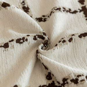 Grid Sofa Cover with Ruffle Skirt – Soft, Decorative, Full-Cover Couch Protector