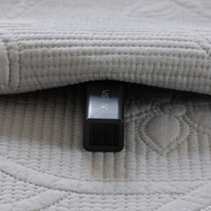 Floral Cotton Quilted Sofa Cover, Non-Slip Couch Protector with Scalloped Edges